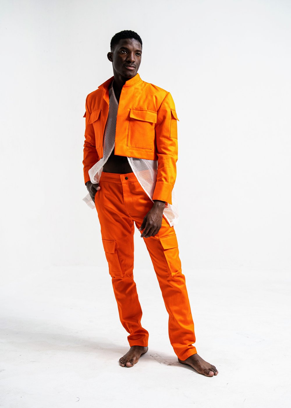 Fire Orange Crop Jacket