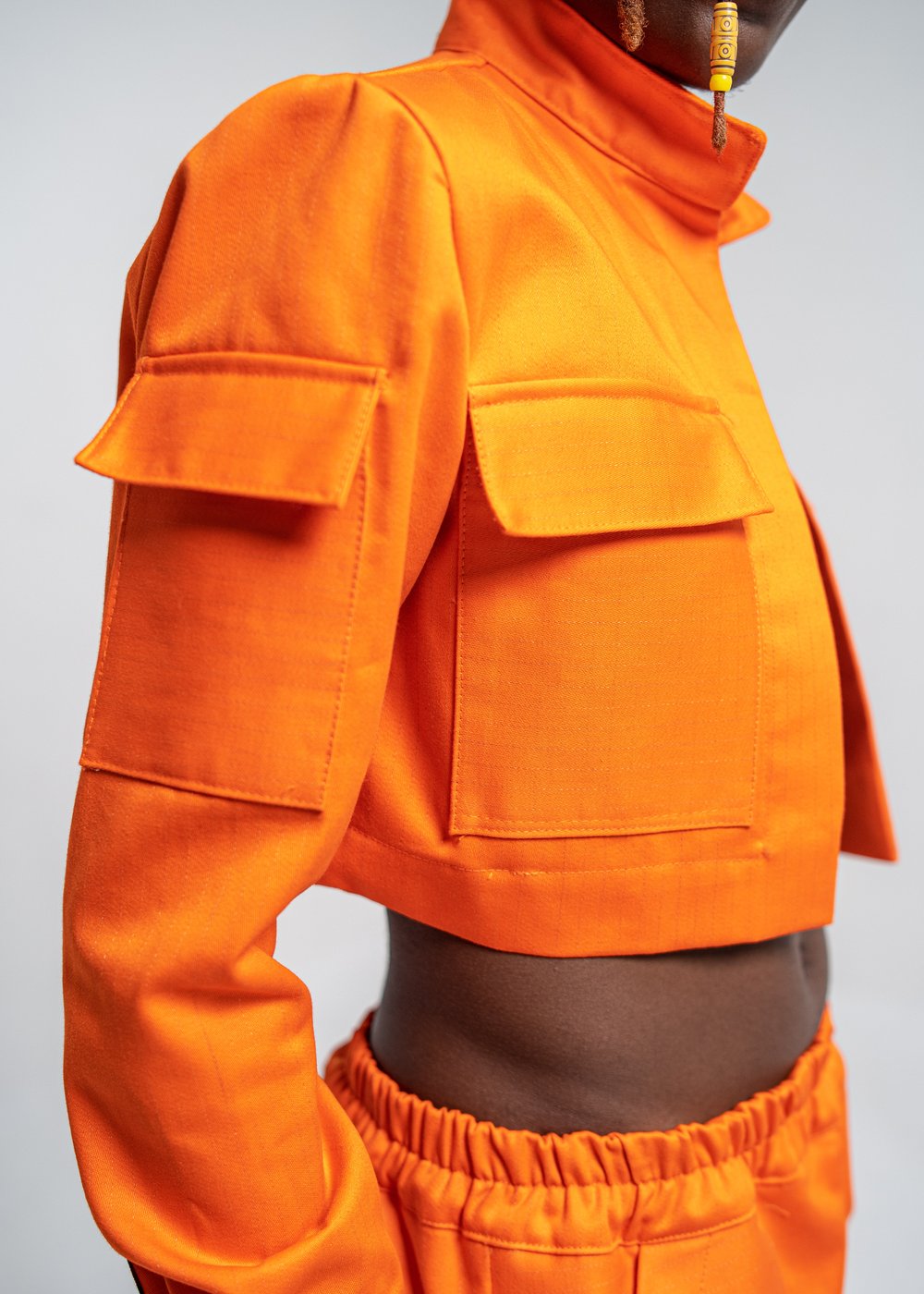 Fire Orange Crop Jacket