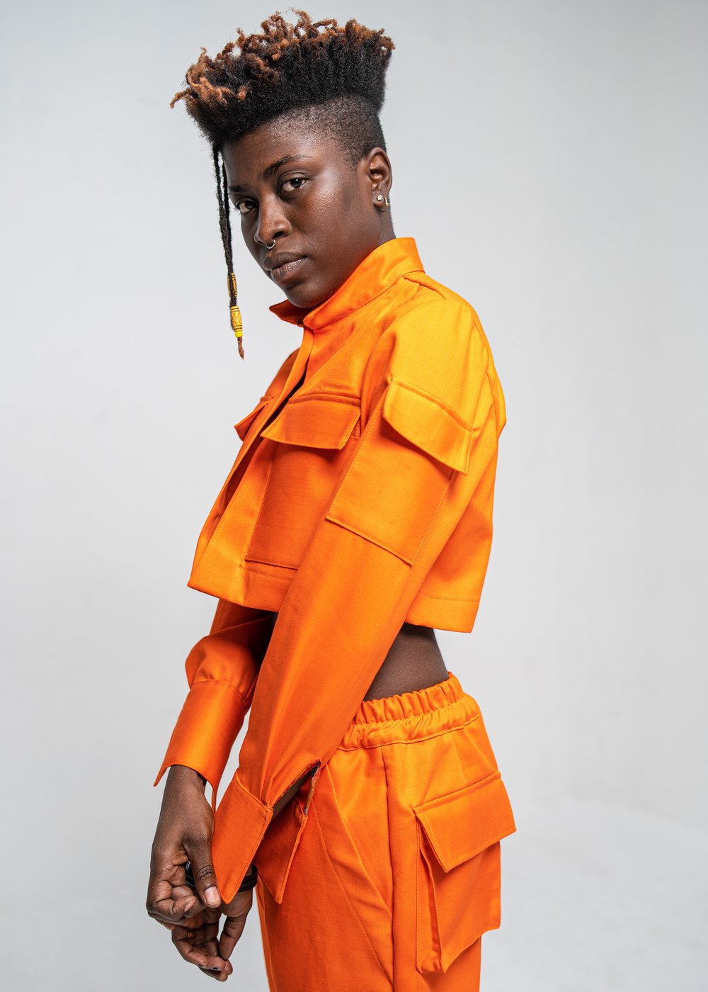 Fire Orange Crop Jacket